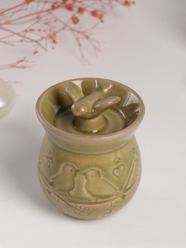 Аромалампа керамика "Птички на ветке"  7,5х7,5х9,8 см