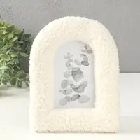 Фоторамка МДФ, иск. мех 10х15 см "Плюш. Арка" белая 21,5х16,5х2 см