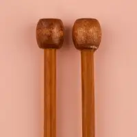 Спицы для вязания, прямые, d=4 мм, 25 см, 2 шт.