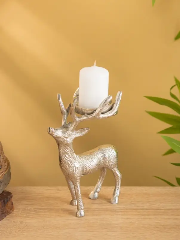 Подсвечник "Лесной олень" 13х7,5х18 см, алюминий