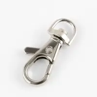 Карабин металлический TEIRA, набор 2 шт., 6.7 г, 3.8&times;1.3 см/9&times;2 мм, цвет серебряный