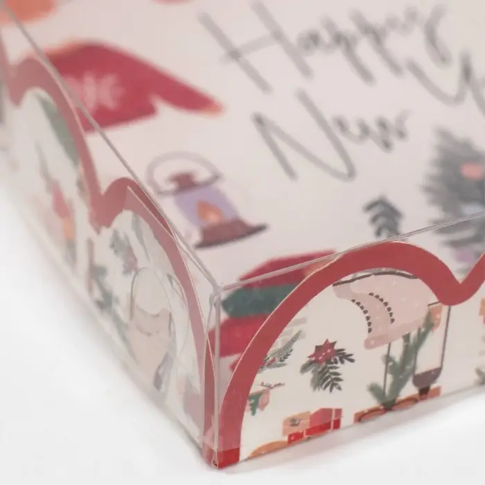 Коробка для кондитерских изделий с PVC крышкой &laquo;Зимние каникулы&raquo;, 13 х 13 х 3 см