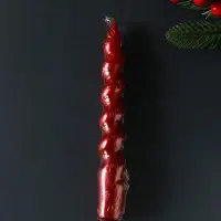 Свеча витая LUXURY, 25&times;170 мм, лакированная, красная