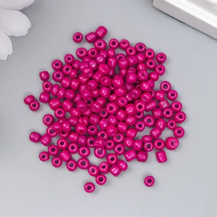 Бисер круглый 6/0 "Розовый перламутр" 20 гр