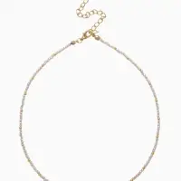 Чокер &laquo;Хрусталь&raquo; бусины, светло-розовый в золоте, 37 см + 5 см доп, цепочка