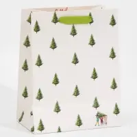 Пакет подарочный новогодний ламинированный &laquo;Ёлочки&raquo;, MS 18 х 23 х 10 см