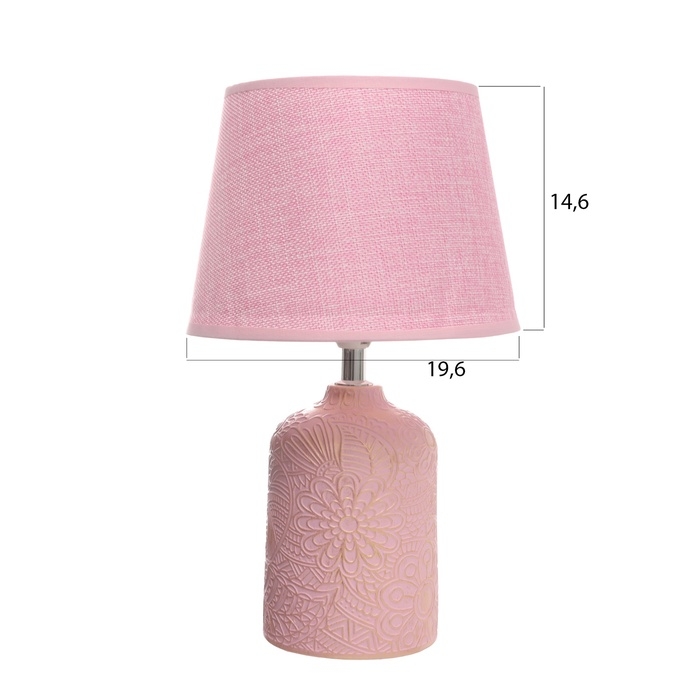 Лампа настольная "Цветочное поле" 1х40Вт Е14 розовый 20х20х34см