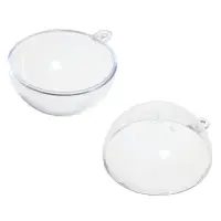 Ёлочный шар заготовка, прозрачный, подвеска, раздельные части, диаметр 6 см