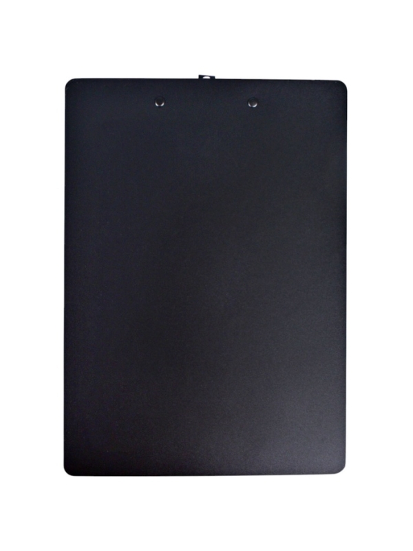 Планшет с прижимом формат А4 пластик1600мкр,Черная с металлизированной отделкой МИКС