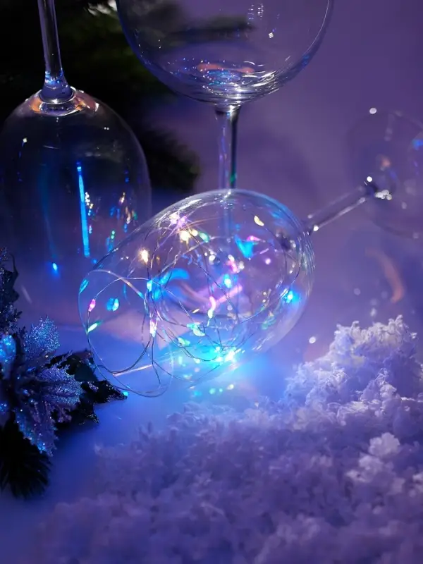 Гирлянда &laquo;Нить&raquo; 3 м, роса. IP20, серебристая нить. 30 LED, от батареек AG13&times;3, 3 режима, свечение мульти