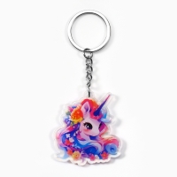 Брелок для ключей голографический &laquo;Единорог&raquo;, 5 х 4.5 см