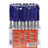 Ручка шариковая Calligrata, синий стержень, узел 0.5 мм, прозрачный корпус, резиновый упор