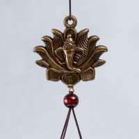 Музыка ветра металл "Ганеша и цветок лотоса" 5 трубочек 51х6,5 см