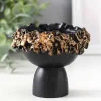 Подсвечник для тонкой свечи &laquo;Девочка в венке малая&raquo;, 7.5&times;9&times;8 см, чёрный