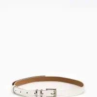 Ремень жен 03-01-02-01, Июнь2502, 2*0,3*110 см, без винта, пряж металл, 1 прокол, белый