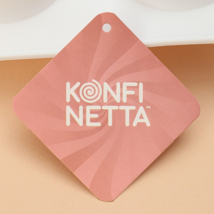 Форма для муссовых десертов и выпечки Доляна &laquo;Яблоко&raquo;, силикон, 29&times;17&times;5,5 см, 6 ячеек (d=6 см), цвет белый