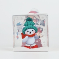 Коробка подарочная новогодняя складная ПВХ, &laquo;Дед Мороз&raquo;, 10 х 10 х 10 см, Новый год