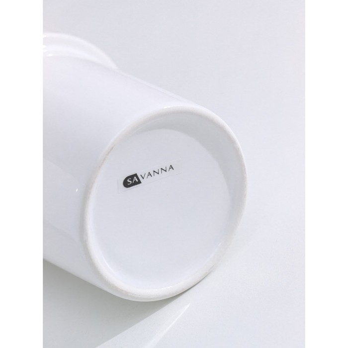 Дозатор для жидкого мыла на подставке SAVANNA &laquo;Геометрика&raquo;, 250 мл, 16&times;7,8 см, цвет чёрно-белый