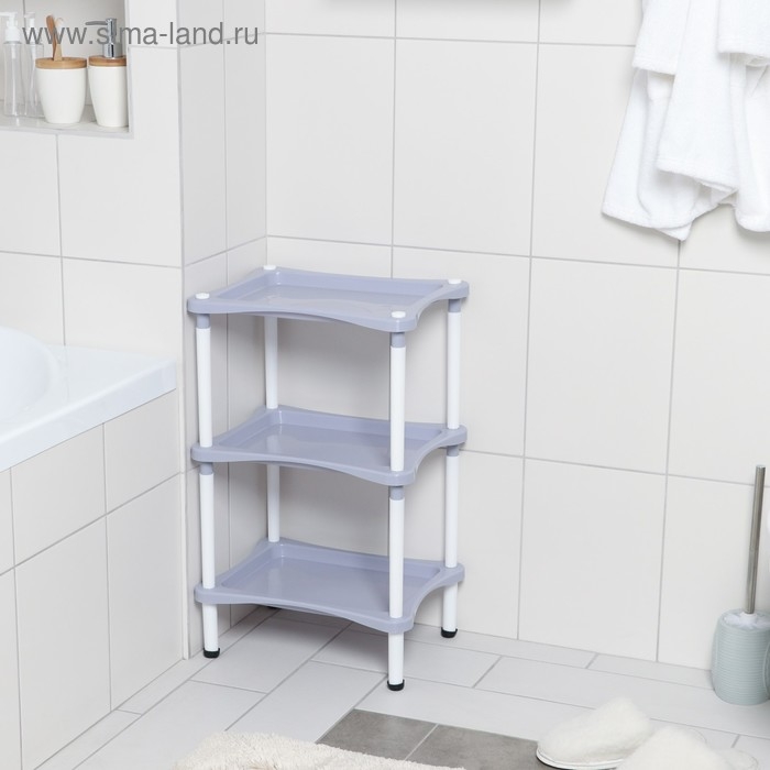 Этажерка напольная с полками 3-х секционная Krita, цвет сиреневый туман