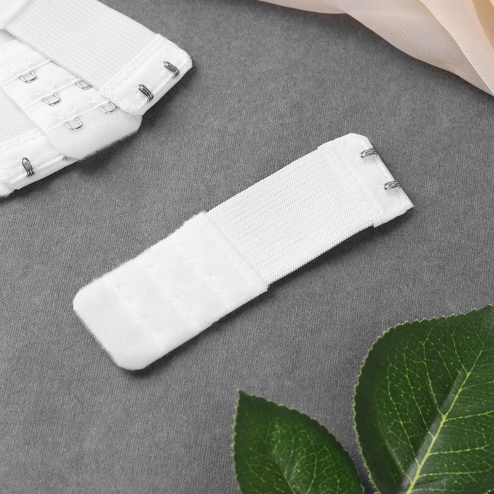 Застёжка-удлинитель для бюстгальтера, 3 ряда 2 крючка, 3,2 &times; 10,5 см, 5 шт, цвет белый