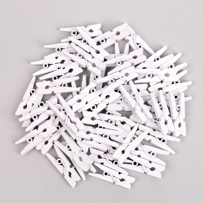 Набор прищепок для декора 50 шт., белые &mdash; 2,5 см