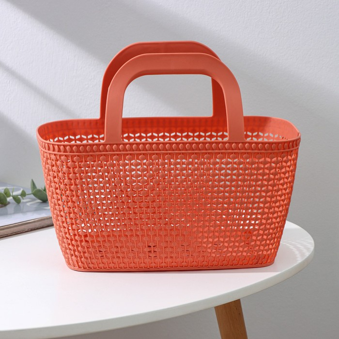 Корзина - сумка для хранения &laquo;Лукошко&raquo;, пластик, 29&times;15&times;24,5 см, цвет МИКС