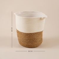 Корзина для белья плетеная круглая SL Home Orden, хлопок, гиацинт, 35&times;40 см