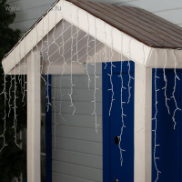 Гирлянда &laquo;Бахрома&raquo; 3 &times; 0.9 м, IP44, УМС, белая нить, 232 LED, свечение синее, 220 В