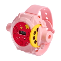 Часы-проектор &laquo;Милашки&raquo;, световые эффекты, 24 картинки, цвет розовый