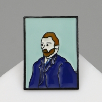 Значок &laquo;Искусство&raquo; Ван Гог, цветной в чёрном металле