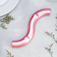 Подсвечник "Волны" для двух свечей из гипса,25х6х3см,розовый