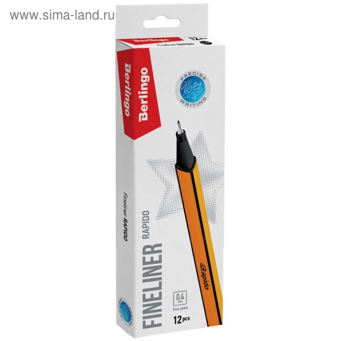 Ручка капиллярная Berlingo Rapido, 0,4 мм, трёхгранная, стержень чёрный
