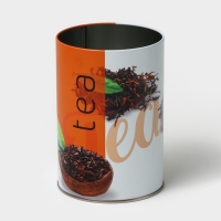 Банка для сыпучих продуктов &laquo;Сканди Чай черный&raquo;, 1,1 л, d=9,9 см, h=14,5 см, жесть, цвет оранжевый