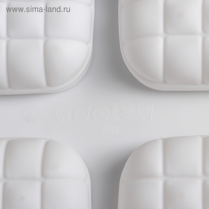 Форма для муссовых десертов и выпечки Доляна &laquo;Перина&raquo;, 29&times;17&times;3 см, 6 ячеек (6,5&times;6,5 см), цвет белый