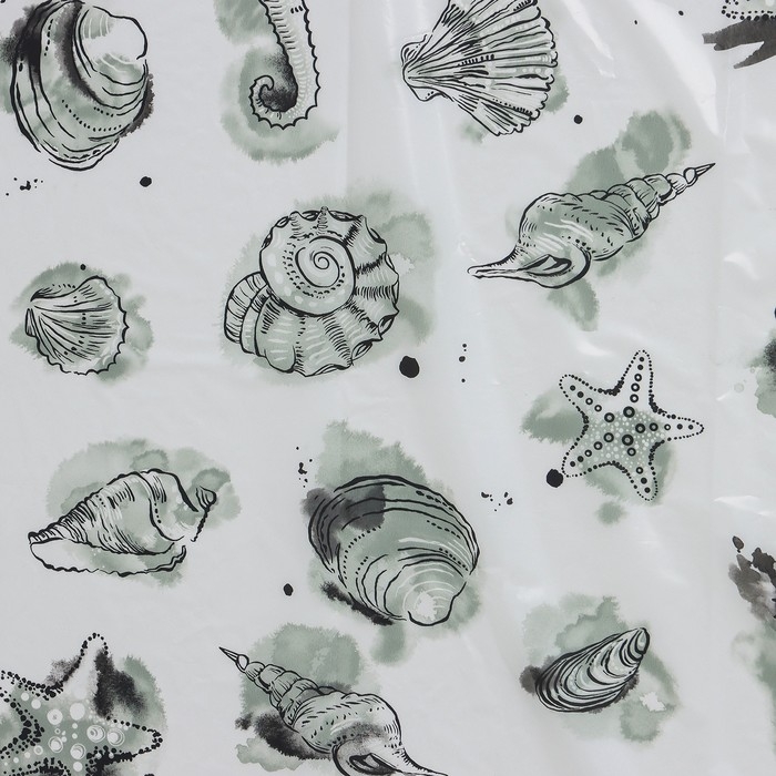 Штора для ванной &laquo;Посейдон&raquo;, 180&times;180 см, цвет чёрный