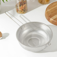 Дуршлаг из нержавеющей стали &laquo;Марко&raquo;, d=25 см, длинная ручка, цвет хромированный