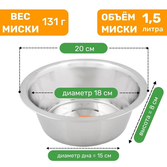 Миска стандартная, 1,5 л
