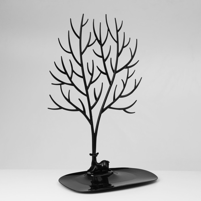 Подставка для украшений &laquo;Олень&raquo;, 25&times;15&times;41 см, прямоугольное основание, цвет чёрный