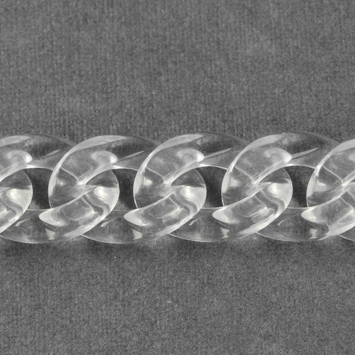 Цепочка для сумки, пластиковая, 17 &times; 23 мм, 120 см, цвет прозрачный