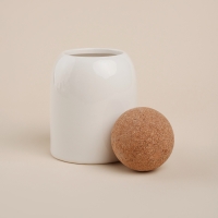 Набор банок фарфоровых для сыпучих продуктов на подставке SL Home &laquo;Тренто&raquo;, 5 предмета: 4 банки 280 мл, подставка