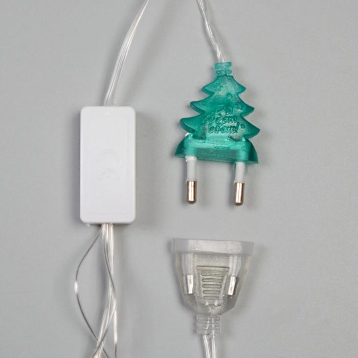 Гирлянда &laquo;Бахрома&raquo; 1.8 &times; 0.5 м с насадками &laquo;Шарики&raquo;, IP20, прозрачная нить, 48 LED, свечение мульти (RG/RB), мигание, 220 В