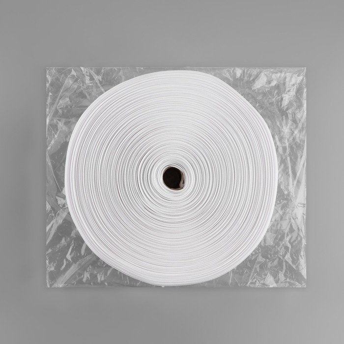 Шторная лента фиксированная сборка, матовая, 6 см, 50 &plusmn; 1 м, цвет белый