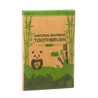 Зубная щетка бамбуковая средняя, 5 штук, микс цветов