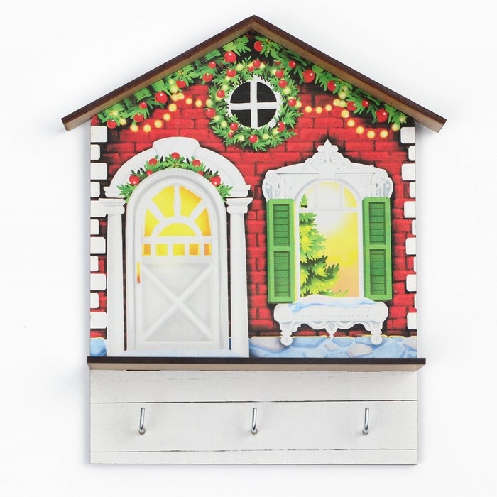 Ключница настенная новогодняя &laquo;Новогодний дом&raquo;, на Новый год