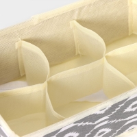 Органайзер для хранения белья Доляна &laquo;Ромбы&raquo;, 8 ячеек, 28&times;14&times;10 см, цвет серый