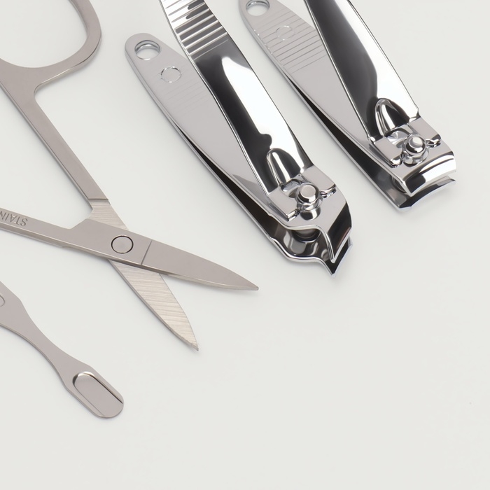 Набор маникюрный &laquo;Тренд&raquo;, 6 предметов, в футляре, цвет чёрный