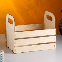 Кашпо деревянное 25&times;15&times;20 см "Кармен", ручки вырезы боковые, натуральный Дарим Красиво