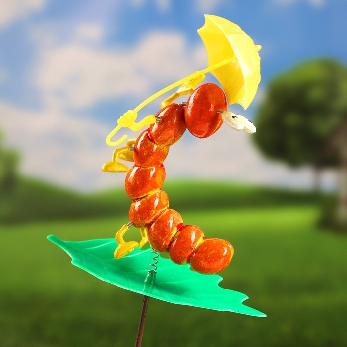 Штекер "Гусеница с зонтиком", 13х16см, длина 60см