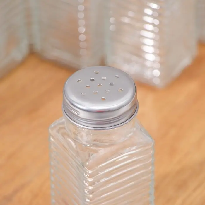 Набор стеклянных солонок Доляна &laquo;Линии&raquo;, 12 предмета: 100 мл, 4&times;9 см, цвет прозрачный