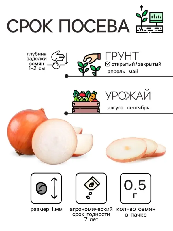 Семена Лук репчатый "Халцедон", 0,5 г